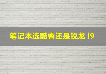 笔记本选酷睿还是锐龙 i9